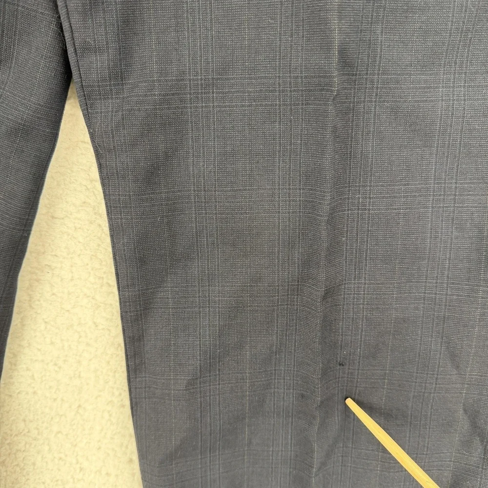 Banana Republic‎ Dress Pants Mens 32x32 Blue Wool Check Classic Fit Altered Hem